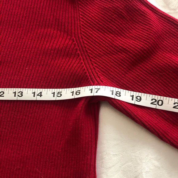Karen Scott Ribbed Mockneck Pullover Cotton Sweater Red M - Picture 4 of 7
